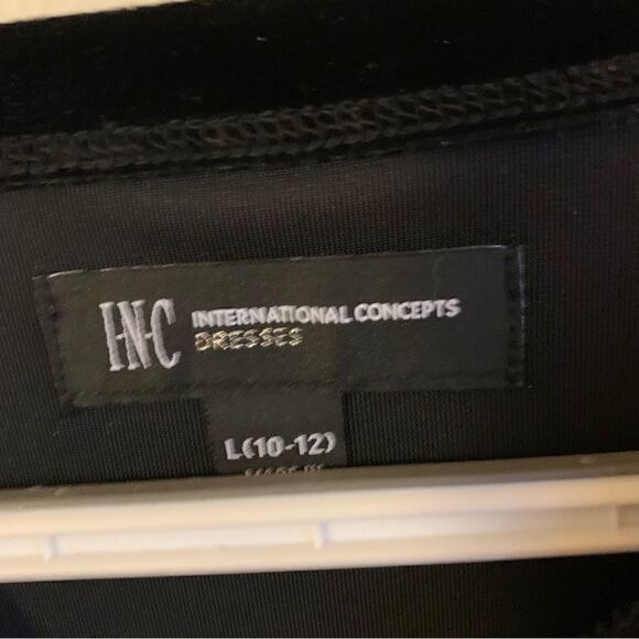 INC International Concepts Black Velvet Dress Big Girl Sz L 10-12 NWT Gorgeous - Picture 6 of 9